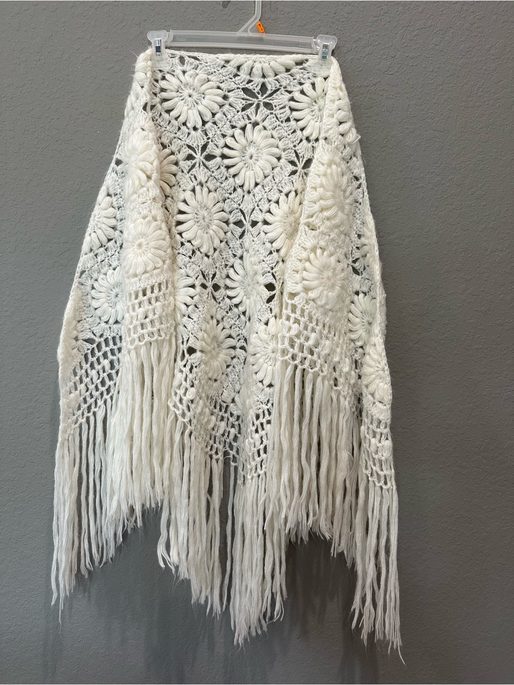Hand crafted crochet shawl wrap